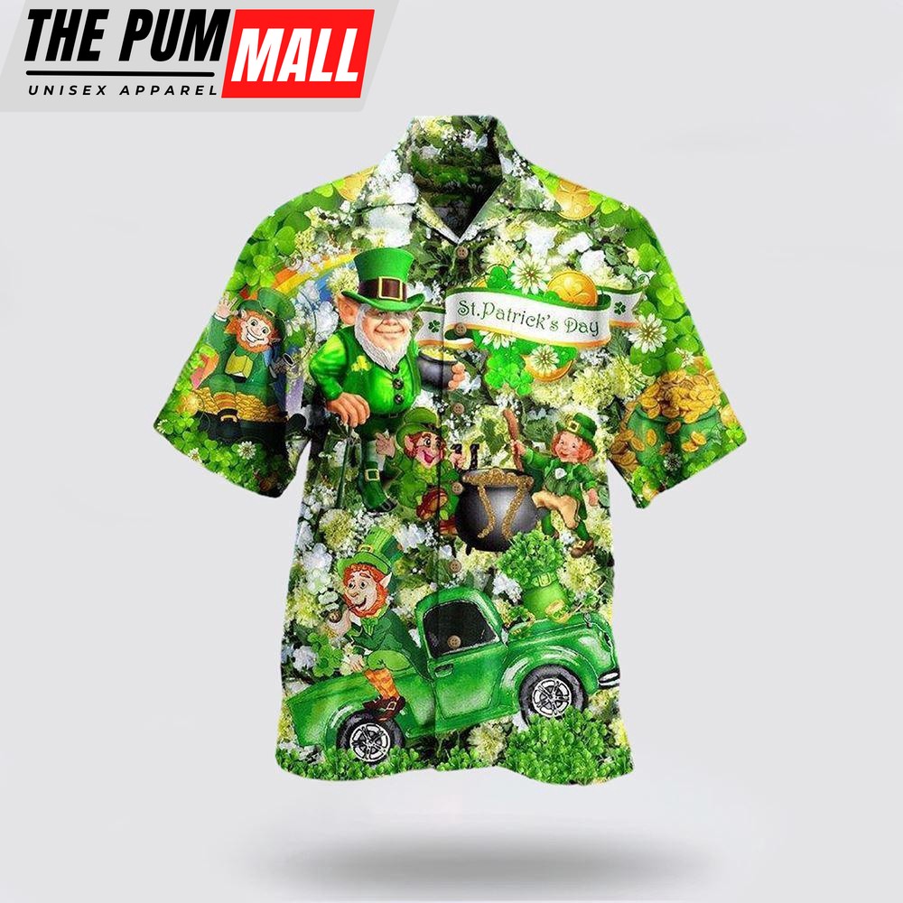 Happy Patrick’s Day Hawaiian Shirt, St Patricks Day Shirts, Shamrock Hawaiian Shirt