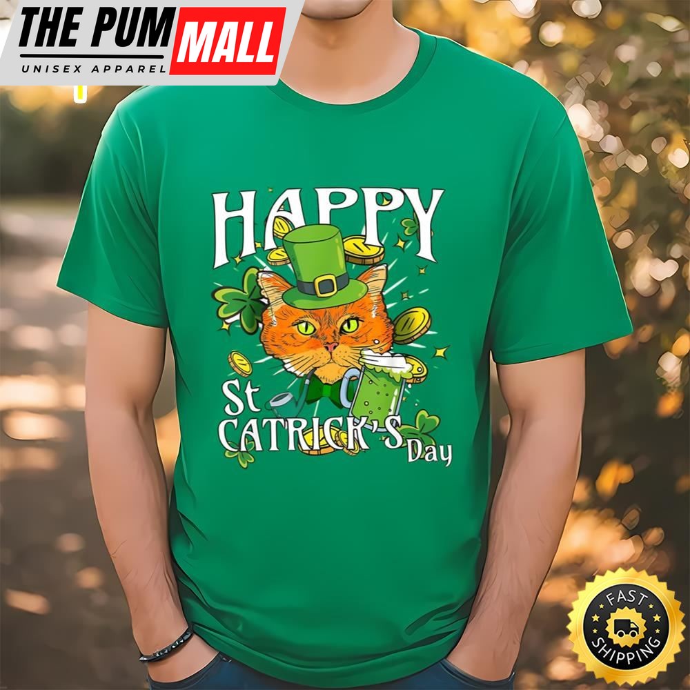 Happy St Catricks Day Lucky Cat Shirt
