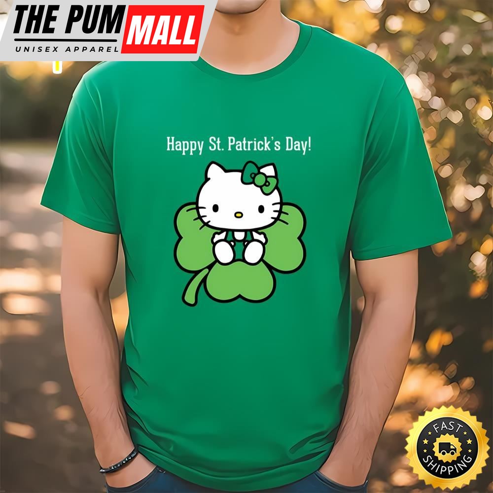 Happy St. Patricks Day Cute Hello Kitty Shirt