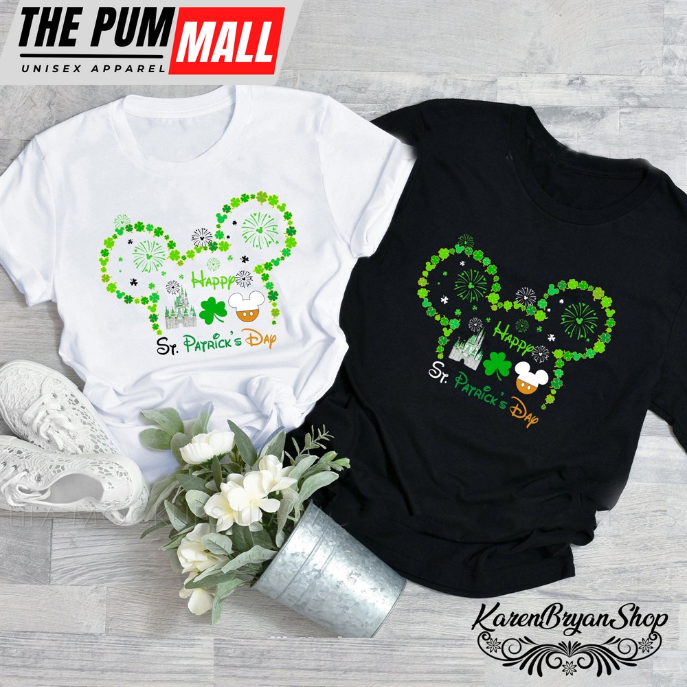 Happy St Patricks Day Mickey Minnie Shamrock Shirt