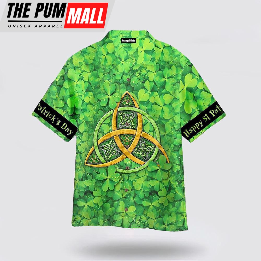 Happy St Patricks Day Shirts, Shamrock Hawaiian Shirt