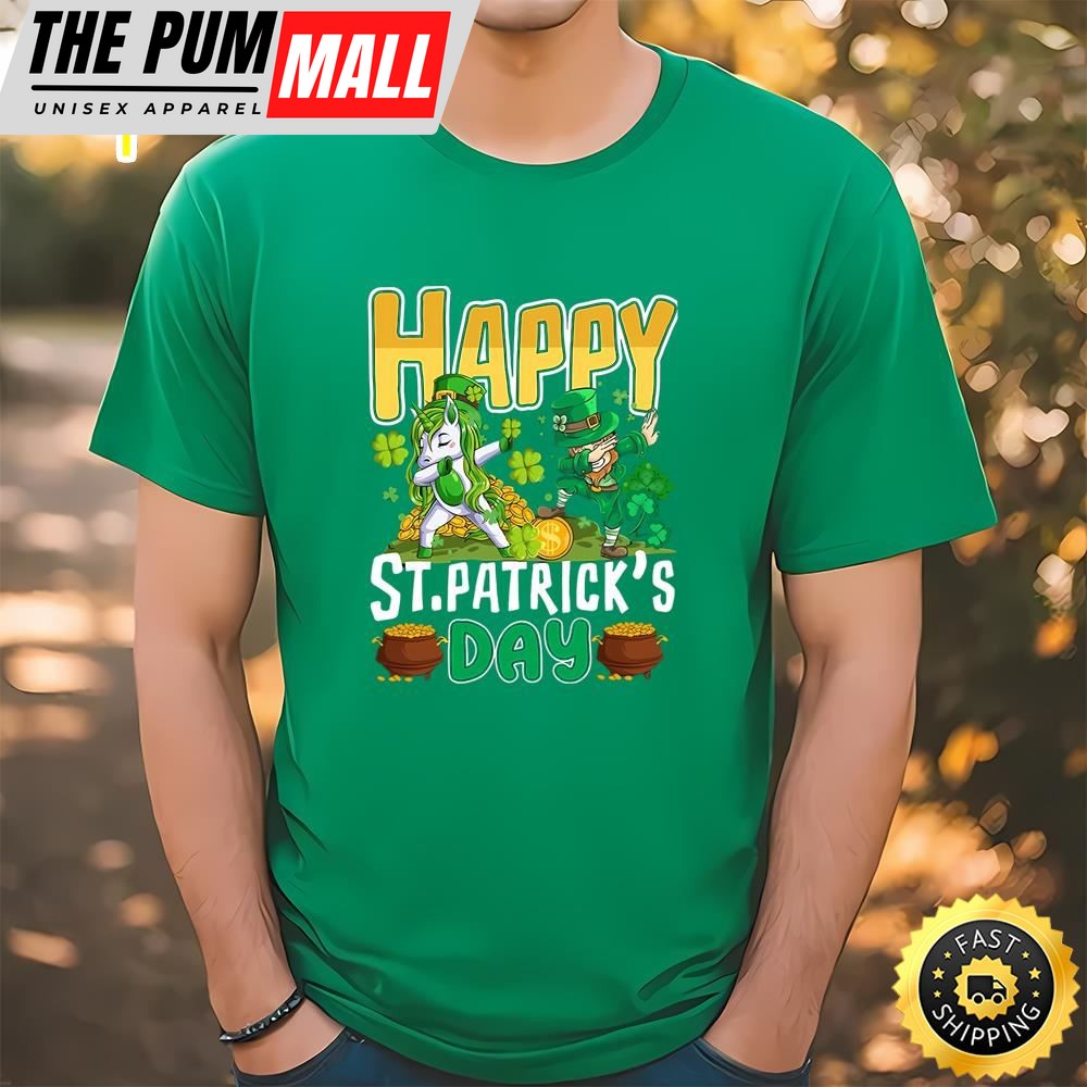 Happy St Patricks Day Unicorn Dab Unisex T-Shirt