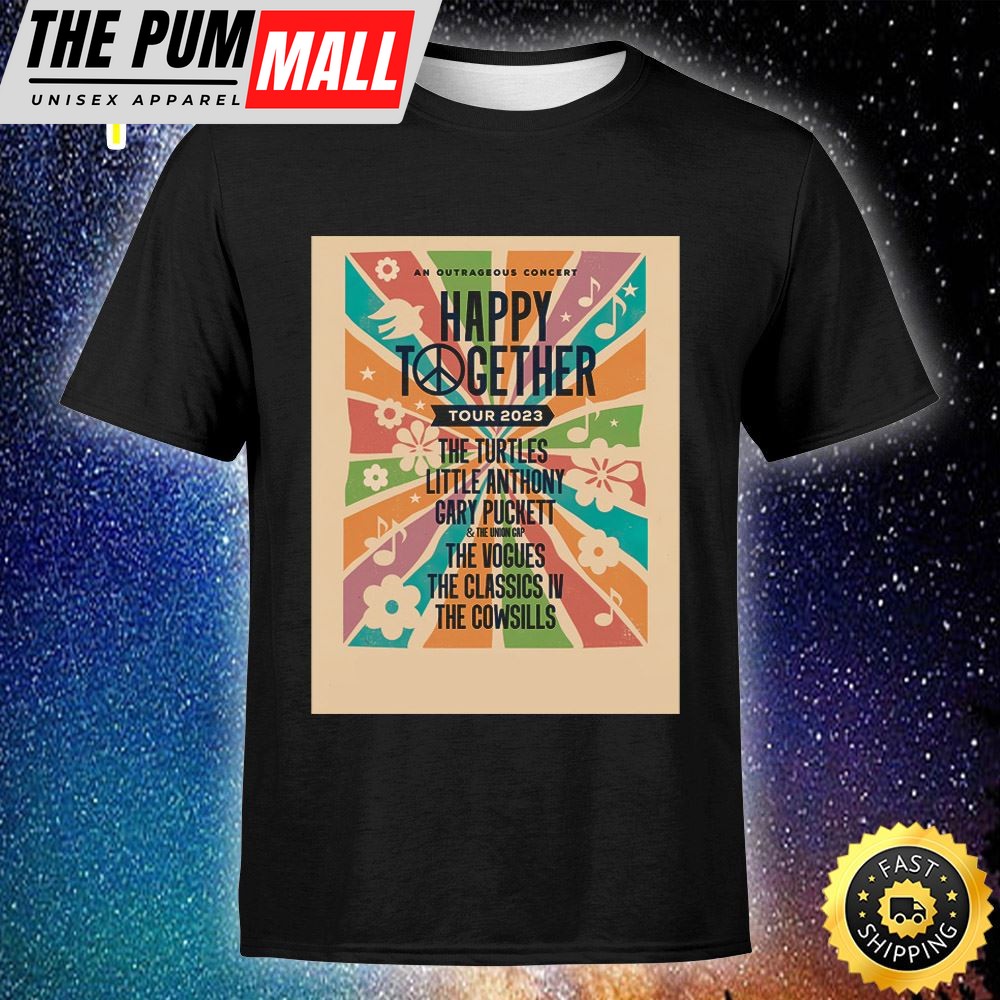 Happy Together Tour 2025 Featuring The Turtles Unisex Tshirt