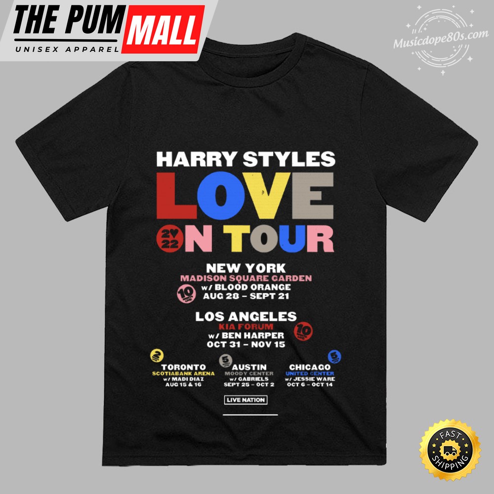 Harry Styles 2025 Tour Black T-Shirt