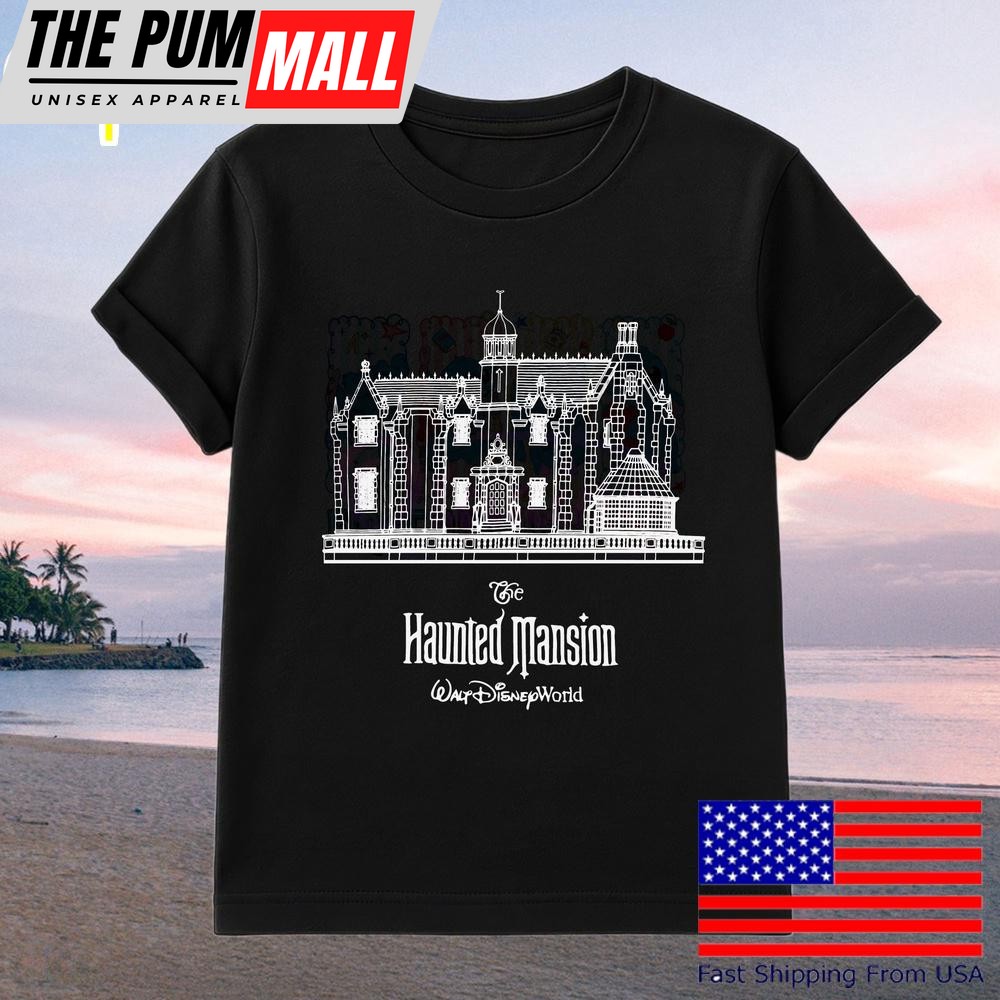 Haunted Mansion Blueprint Disneyland Ride Vintage Halloween T-Shirt