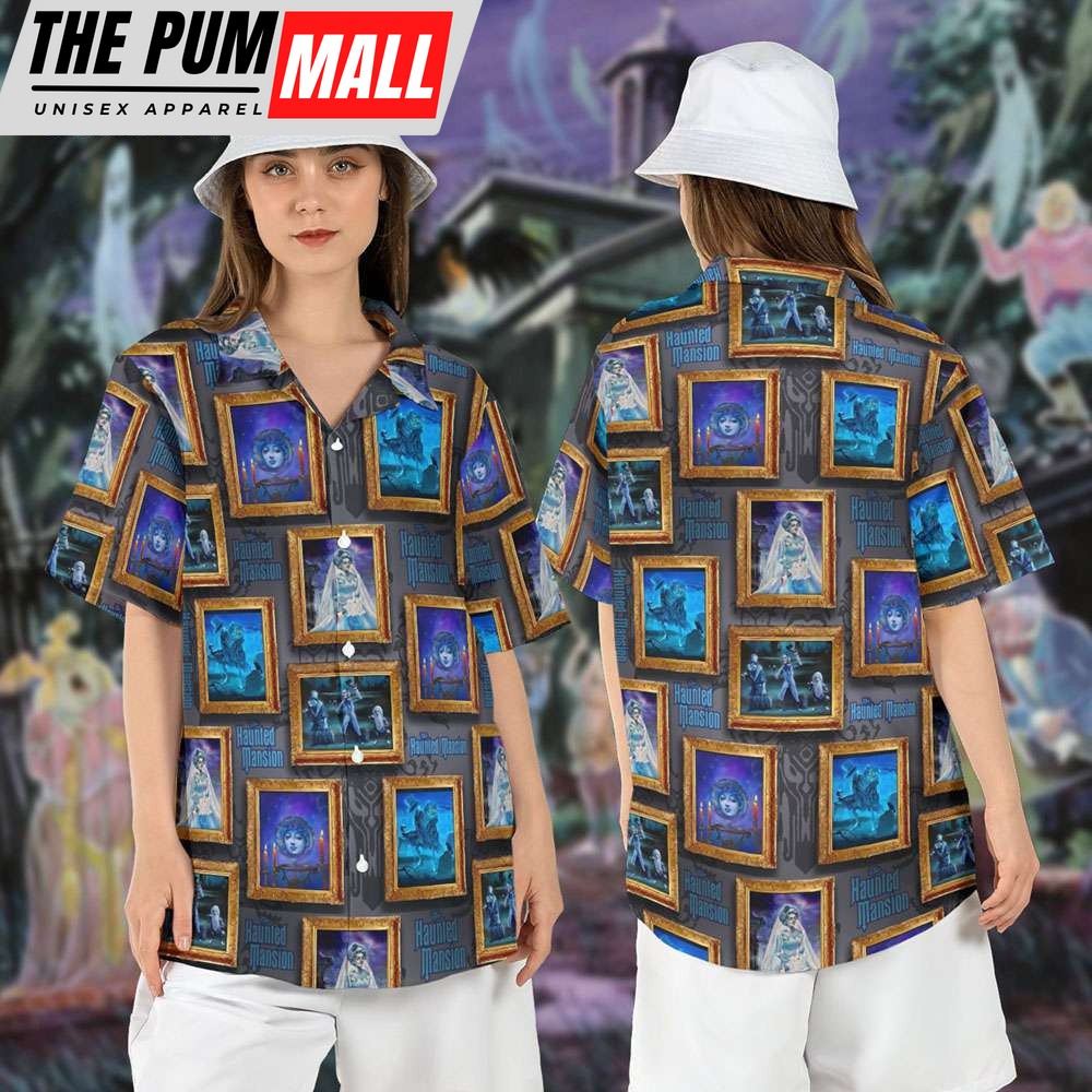 Haunted Mansion Portraits Halloween Hawaiian Shirt