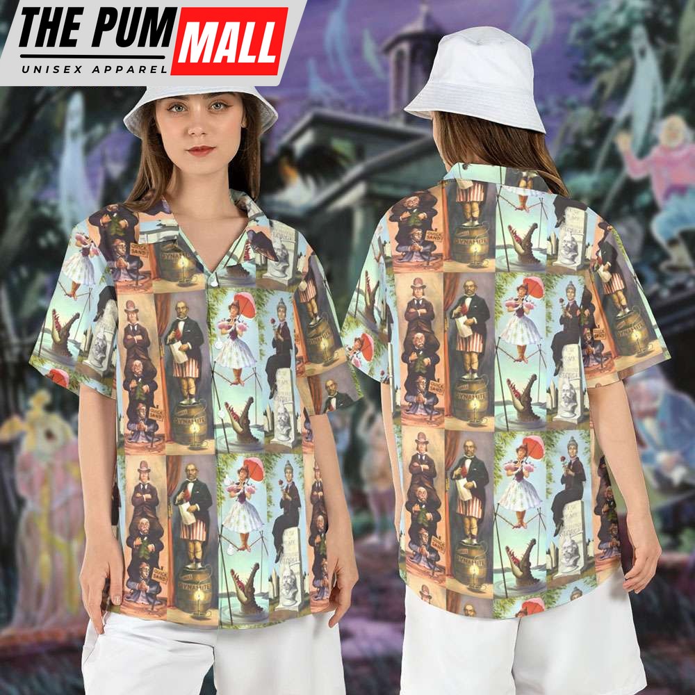 Haunted Mansion Stretching Room Hawaiian Shirt Foolish Mort Button Down Aloha