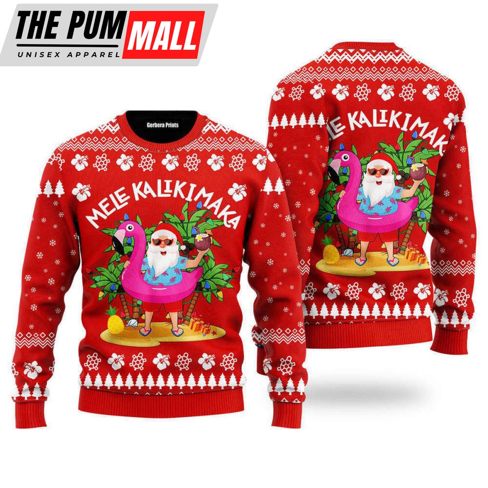 Hawaii Santa Claus Mele Kalikimaka Ugly Christmas Sweater – Gift For Christmas UH1719