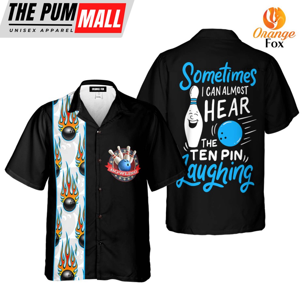 Hawaiian Bowling Shirt for Men & Women: Ten Pin Laughing Design (WT1648)