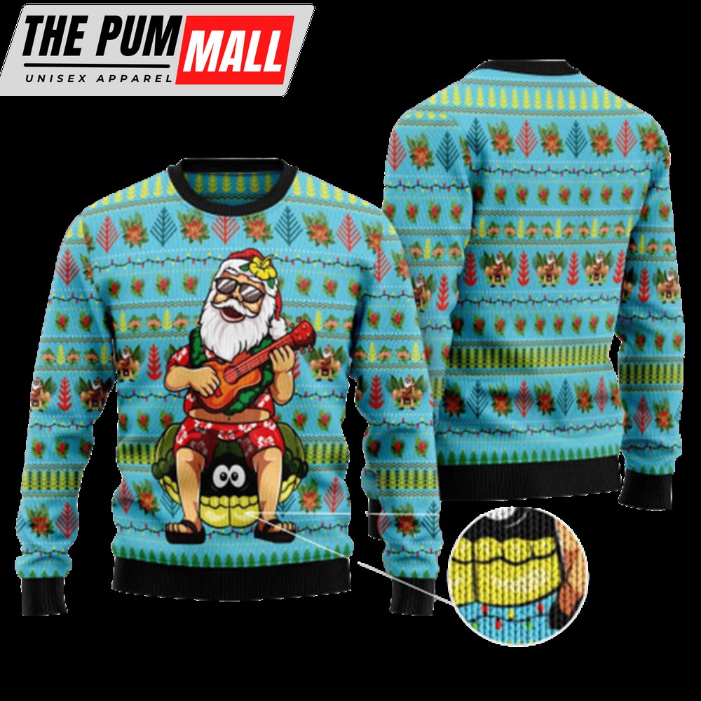 Hawaiian Christmas Santa Claus Ugly Christmas Sweater For Men & Women