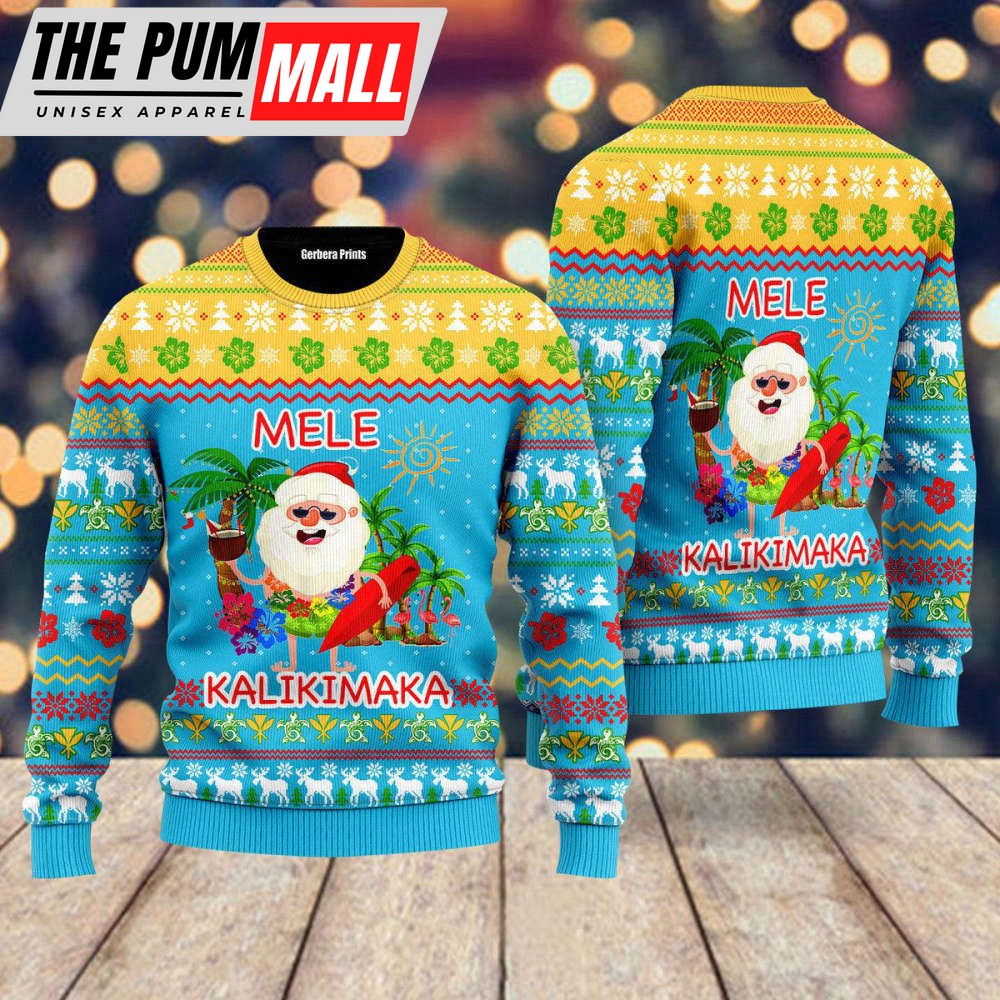 hawaiian-santa-claus-mele-kalikimaka-ugly-christmas-sweater-gift-for-christmas-depb0va8 Hawaiian Santa Claus Mele Kalikimaka Ugly Christmas Sweater – Gift For Christmas