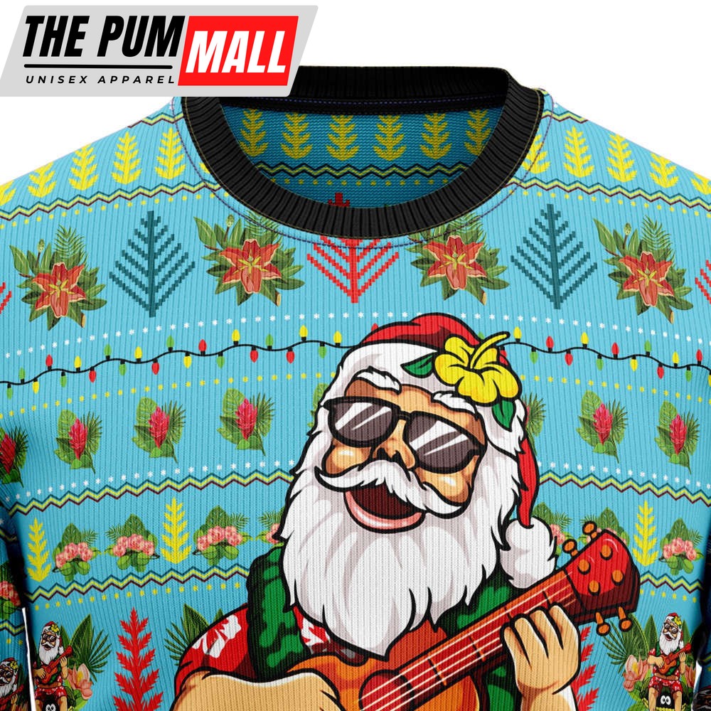 hawaiian-santa-claus-ugly-christmas-sweater-36psl04d Hawaiian Santa Claus Ugly Christmas Sweater