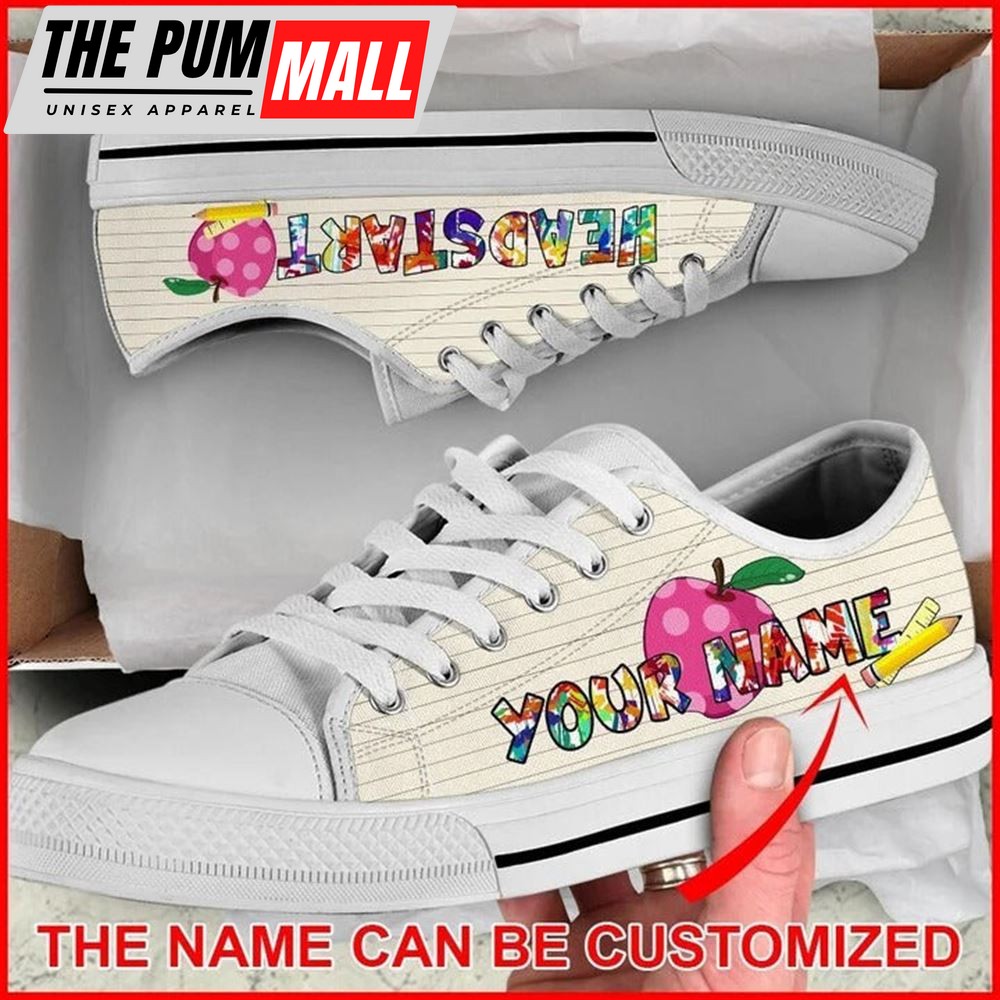HeadStart Grunge Art Personalized Canvas Low Top Shoes – Low Top Shoes Mens, Women