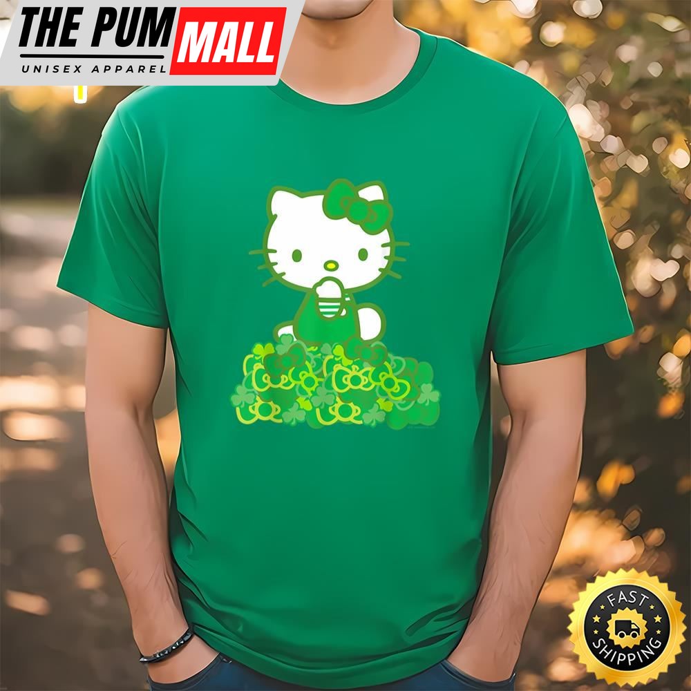 Hello Kitty Green Bows And Clovers Shirt