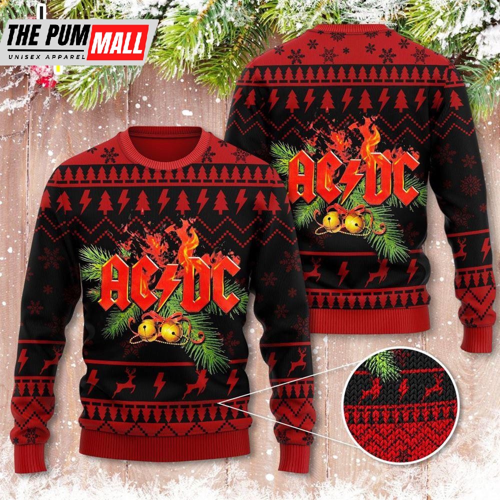 Hells Bells ACDC Ugly Christmas Sweater Gift For Christmas