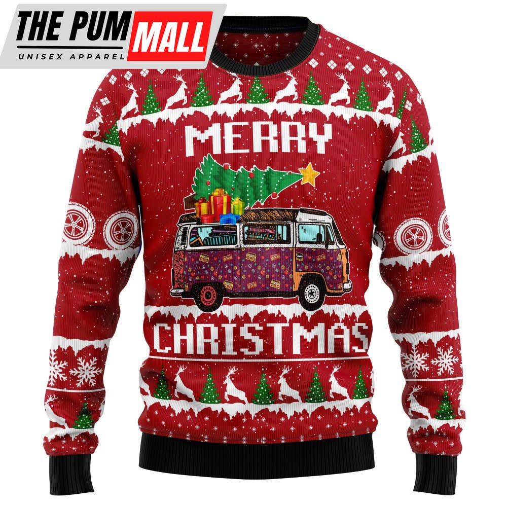 Hippie Car Merry Christmas TG5112 Ugly Christmas Sweater – Noel Malalan