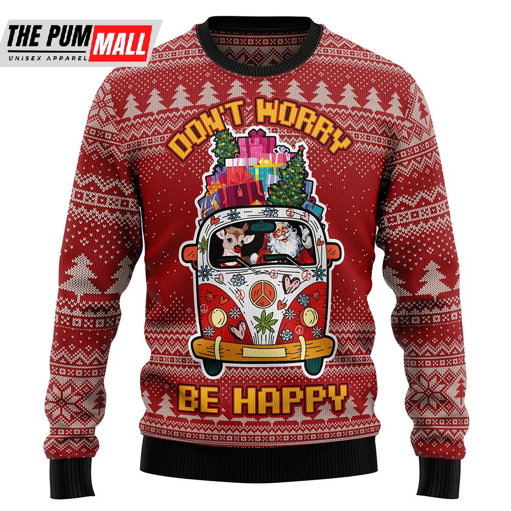 Hippie Car Ugly Christmas Sweater Christmas Outfits Gift