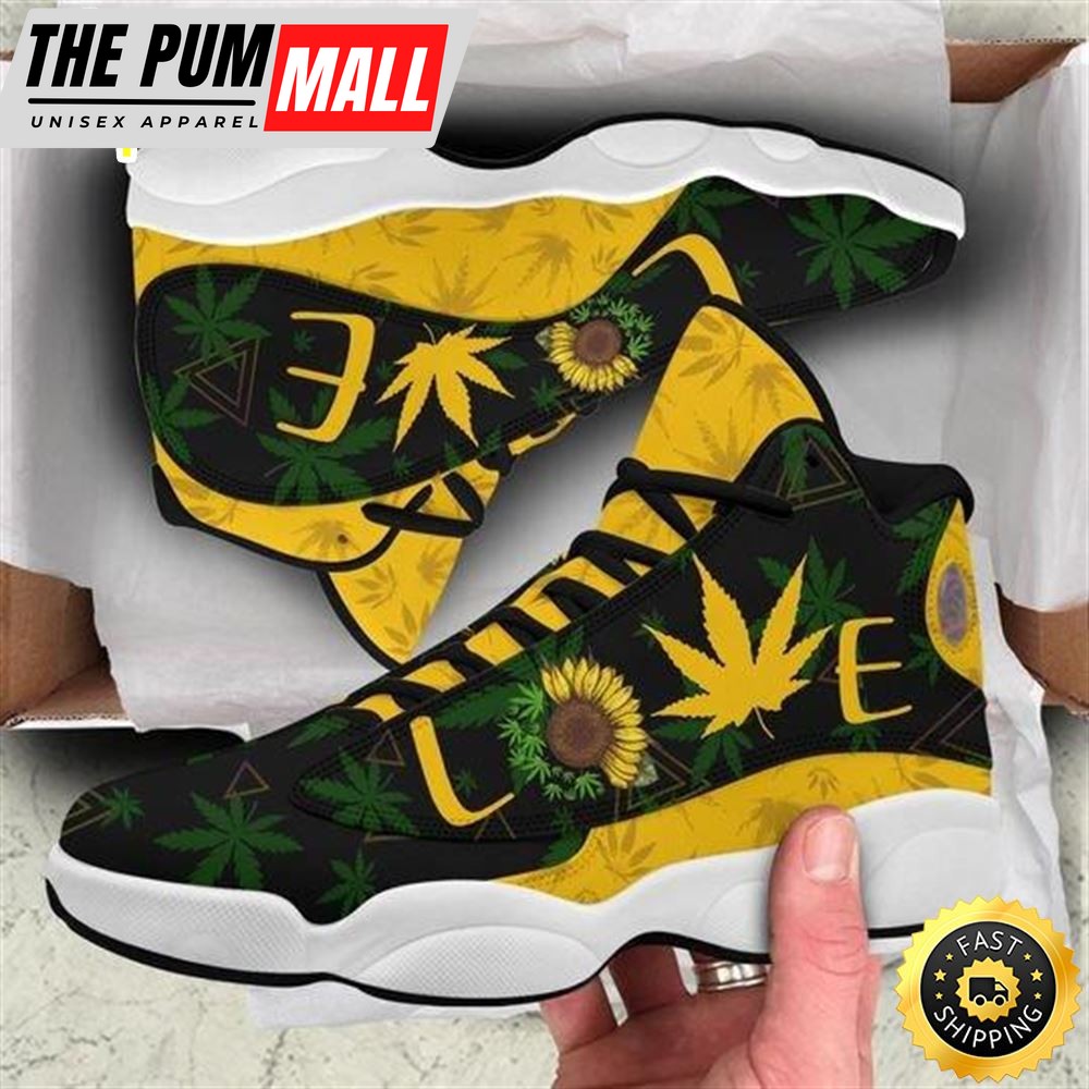 Hippie Love 420 Sunflower All Over Print Air Jd 13 Sneakers
