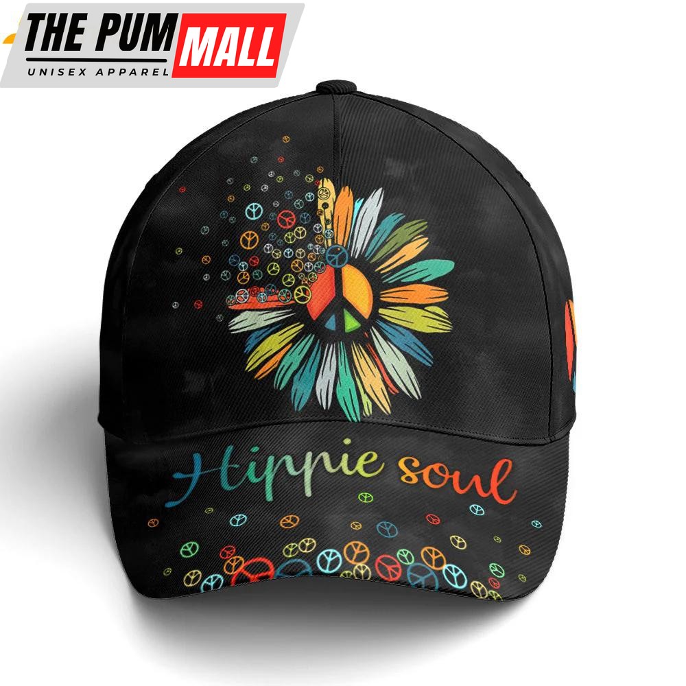 Hippie Soul Sunflower Black Classic Baseball Cap