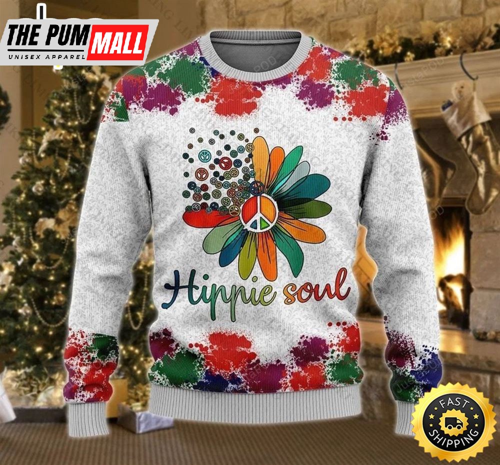 Hippie Soul Ugly Christmas Sweater All Over Print Sweatshirt Ugly