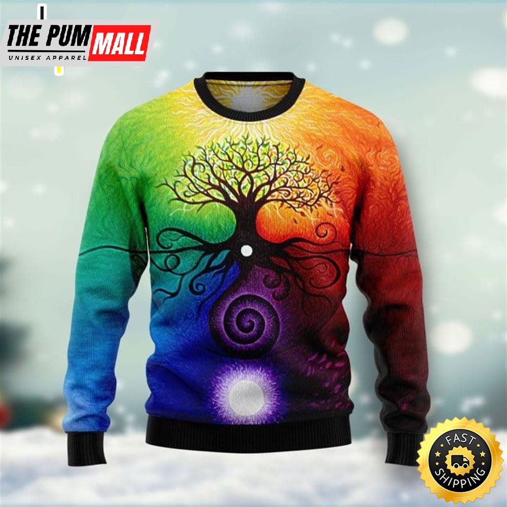 Hippie Tree Of Life Ugly Christmas Sweater