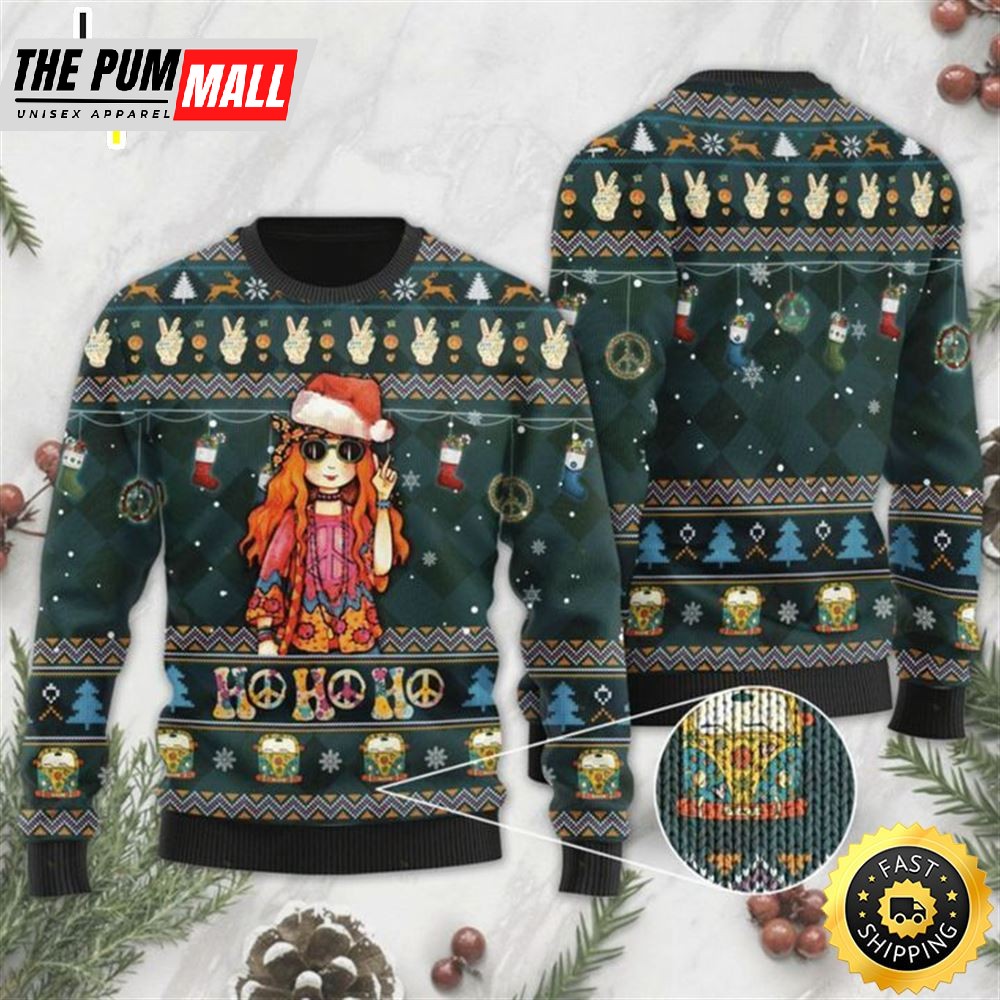 Hippie Ugly Ugly Christmas Sweater Crewneck Sweatshirts For Men & Women