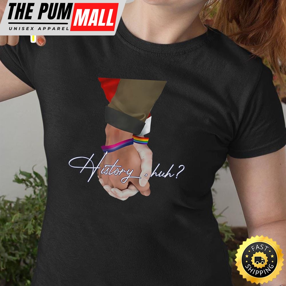 History HuhRed White and Royal BlueLGBT Pride Valentines Day T-shirt