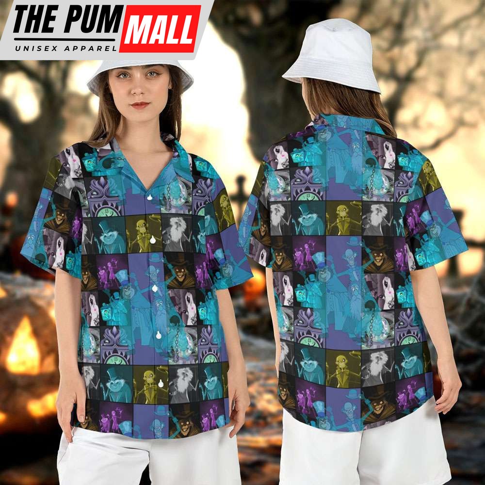 Hitchhiking Ghosts Halloween Hawaiian Shirt
