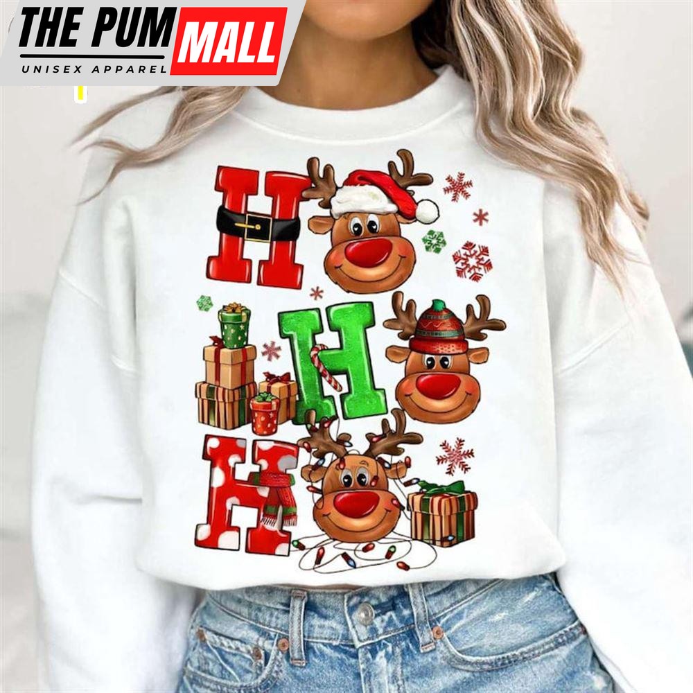 Ho Ho Ho Christmas Reindeer Shirt, Christmas Deer Shirt