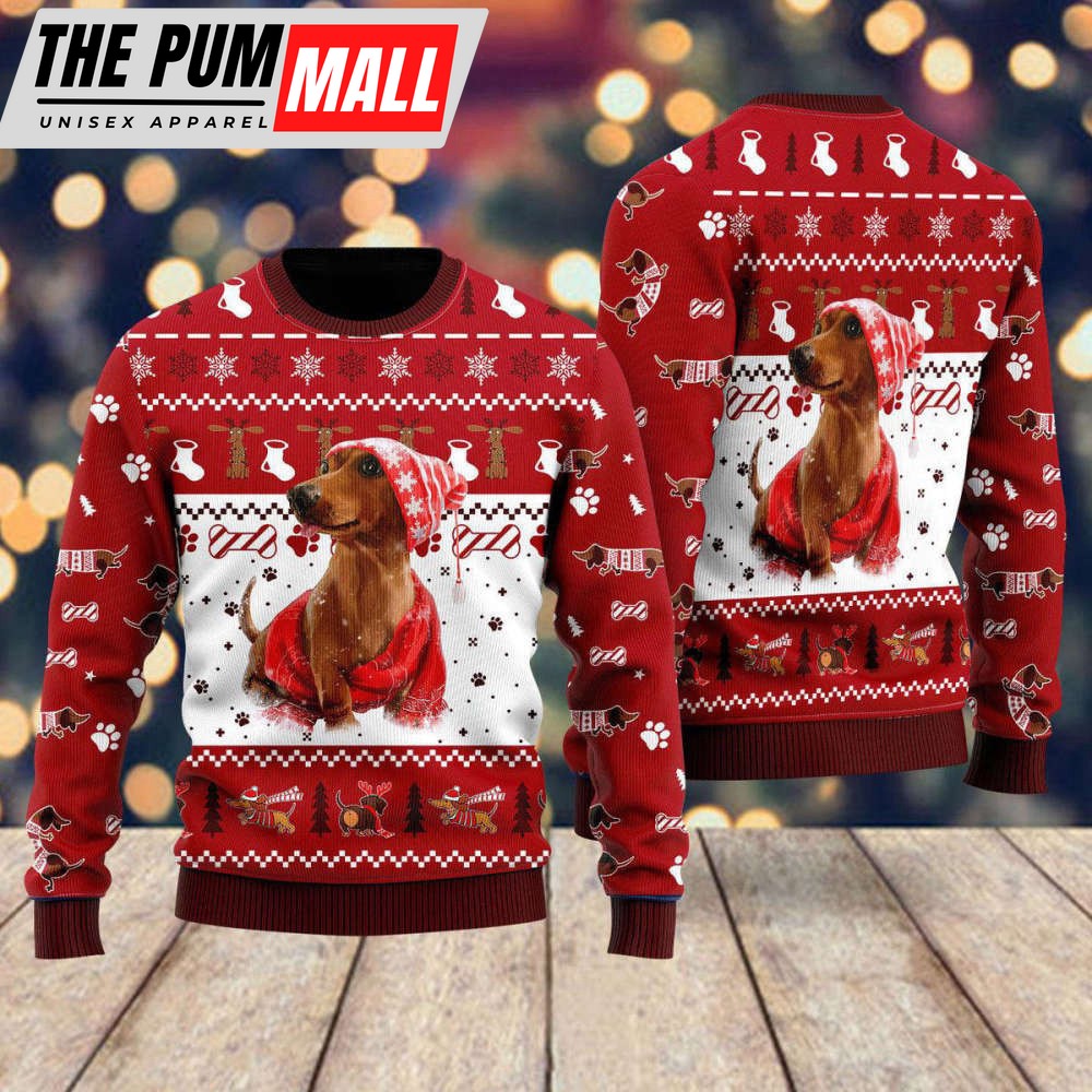 Holiday Dachshund Ugly Christmas Sweater, Ugly Christmas Sweater, Gift For Christmas
