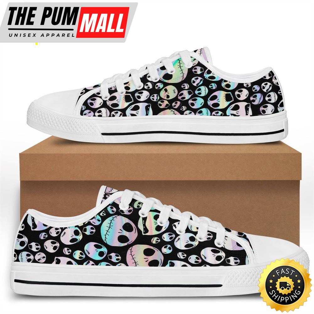 Hologram Jack Skellington Women Low Top Canvas Shoes