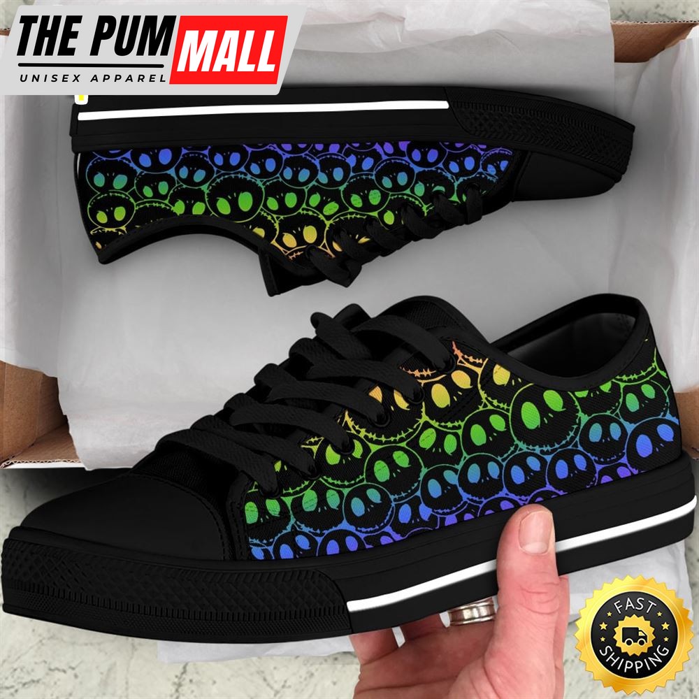 Hologram Jack Skellington Women Low Top Canvas Shoes