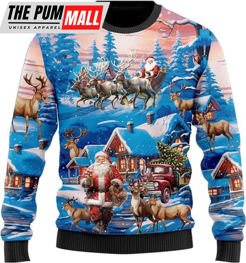 Holy Ugly Christmas Sweater, Santa Ugly Sweater Neck Sweatshirt For Women