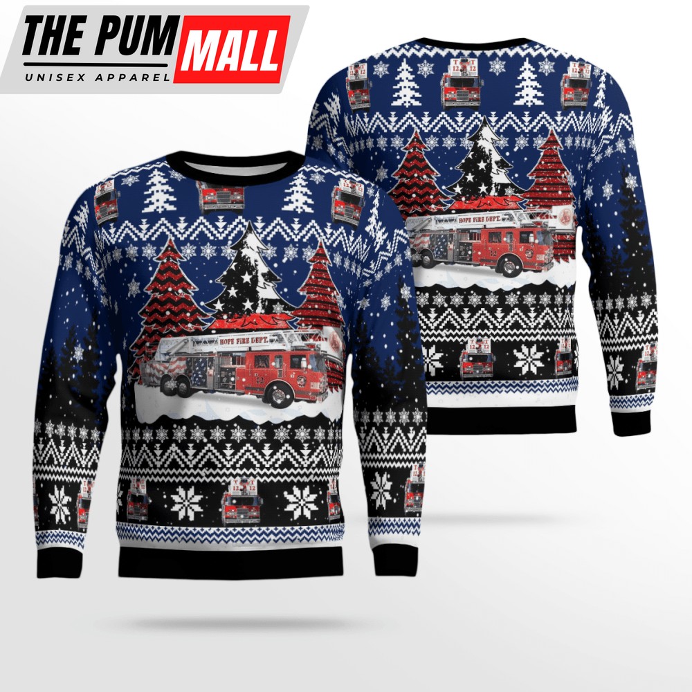 Hope Volunteer Fire Department, Indiana AOP Christmas Sweater
