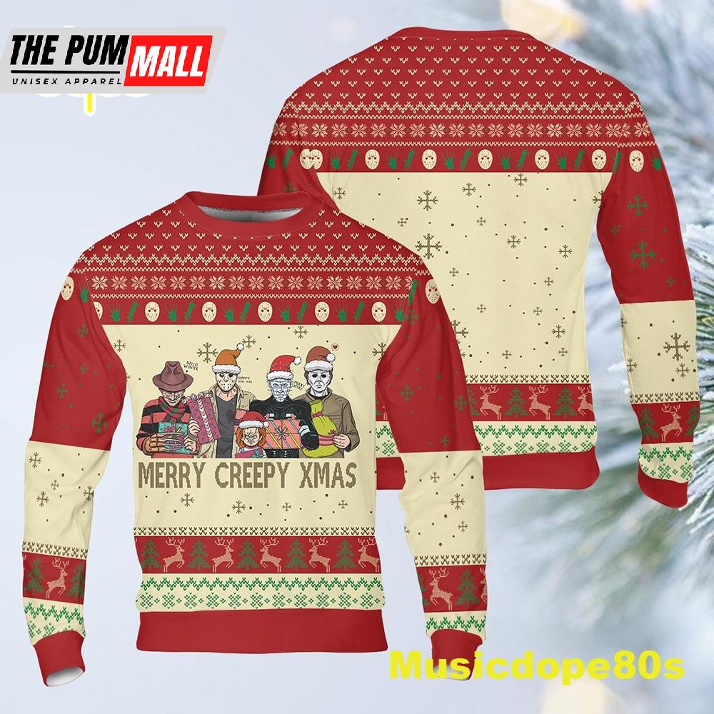 Horror Movie Christmas Halloween Ugly Halloween 2025 Sweater