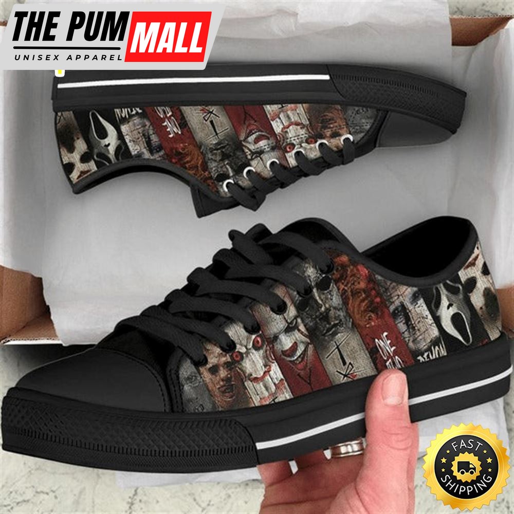 Horror Movies Women Low Top Canvas Shoes