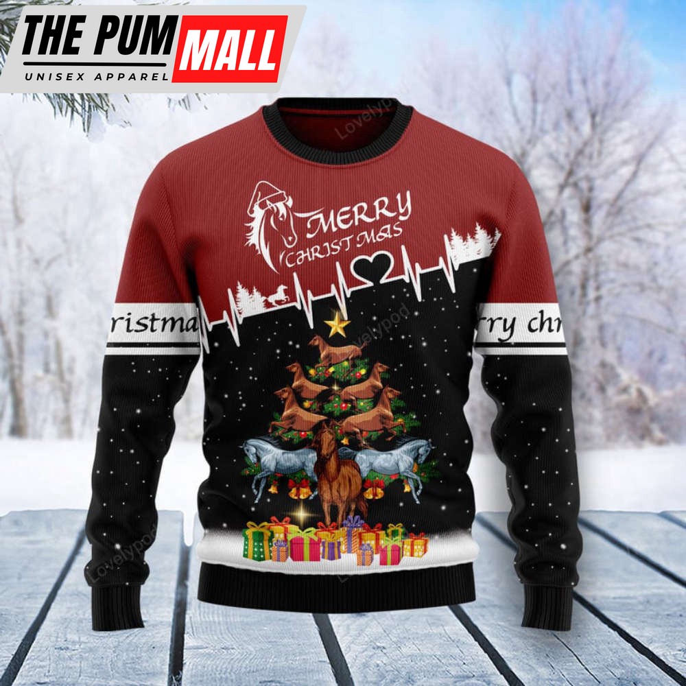 Horse Christmas Tree Ugly Christmas Sweater for men and women