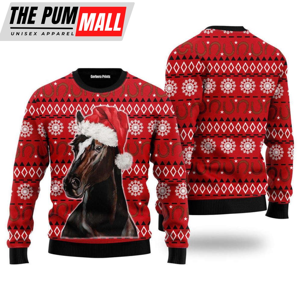 Horse Christmas Ugly Christmas Sweater, Horse Christmas Unisex Crewneck Sweater
