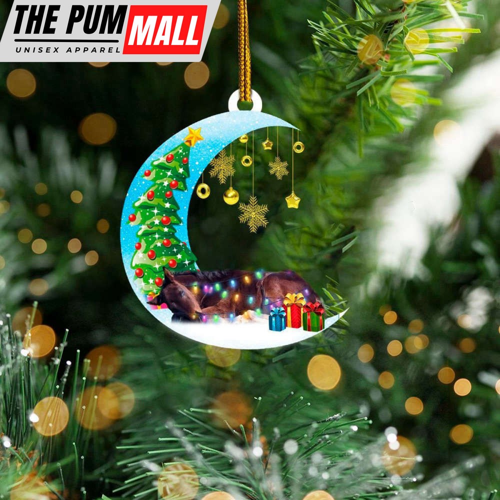 Horse On The Christmas Moon Ornament Horse Ornaments For Christmas Tree Decor Limited Edition