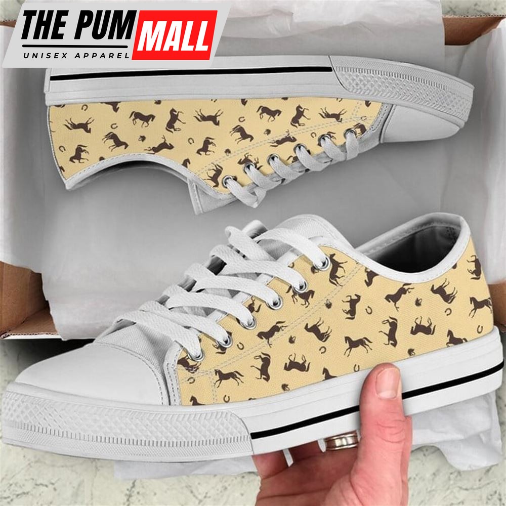 Horse Pattern Watercolor Low Top Shoes – Low Top Shoes Mens, Women