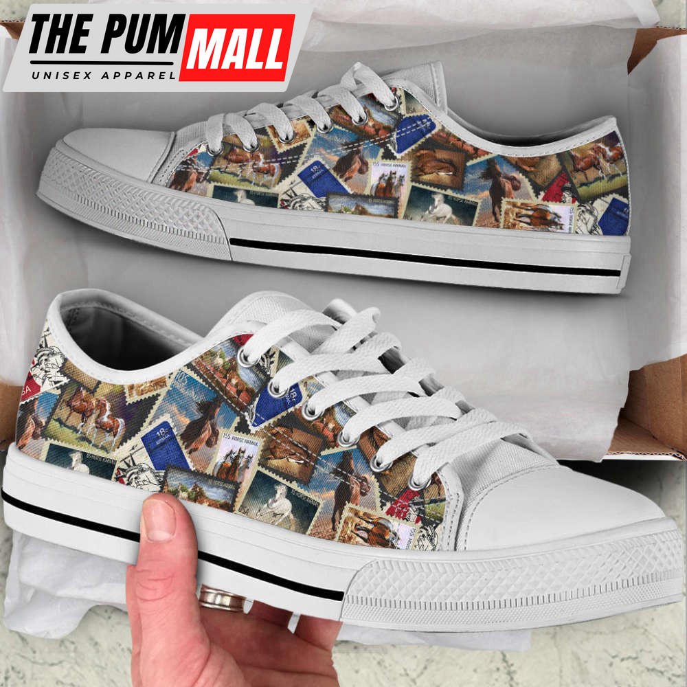 Horse Stamp Collection Low Top Shoes Canvas Print Lowtop Casual Shoes