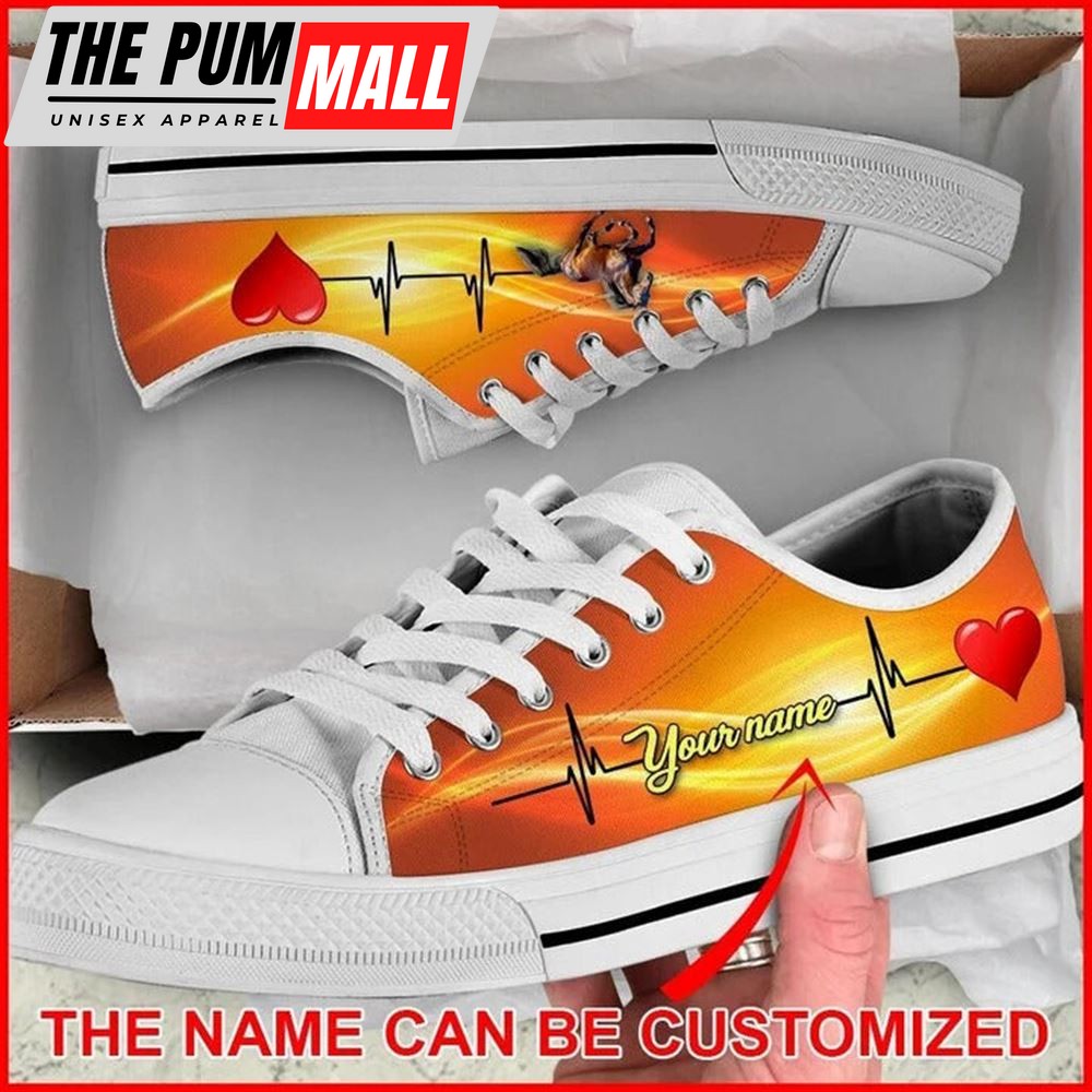Horse With Heart Personalized Canvas Low Top Shoes – Low Top Shoes Mens, Women