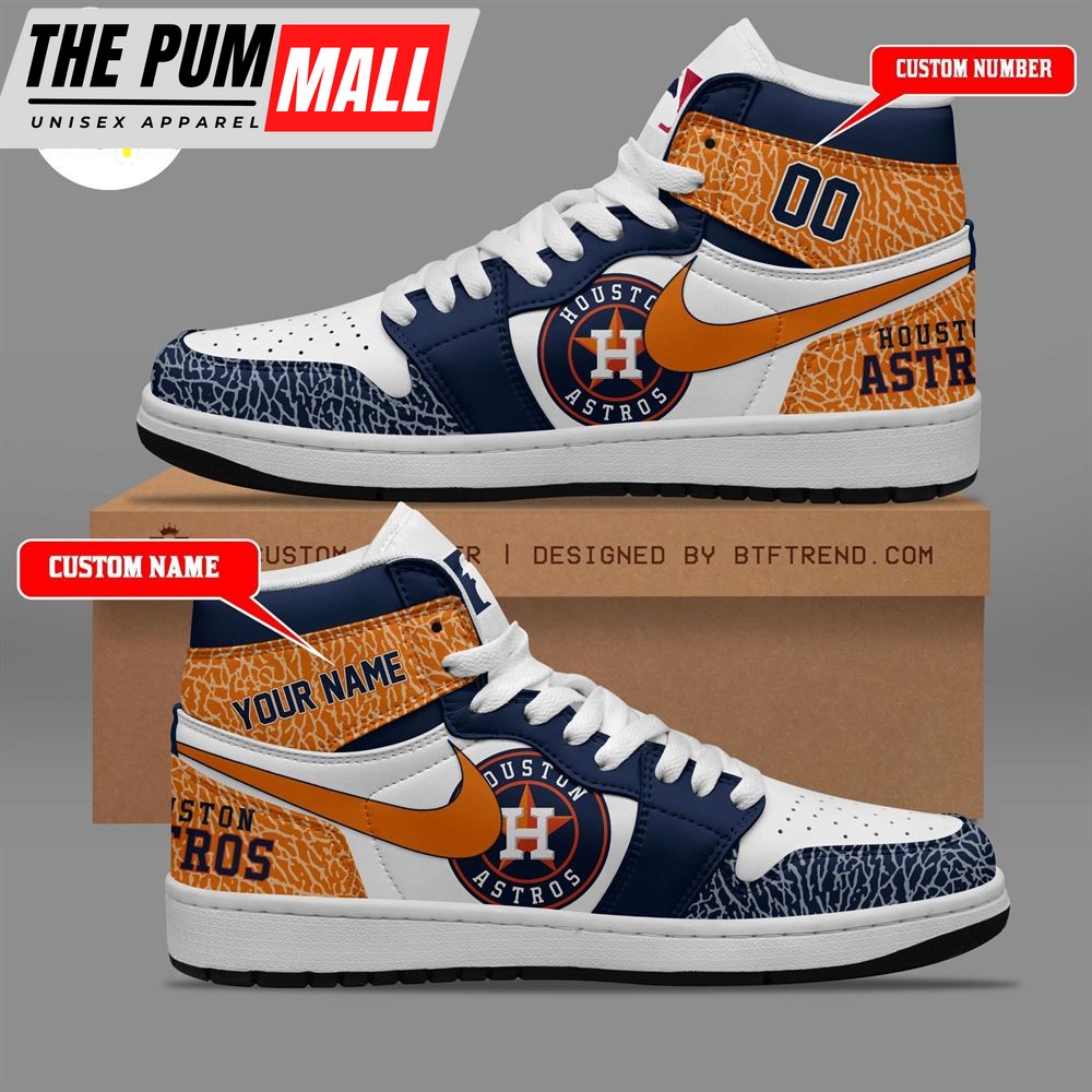 Houston Astros Air Jd1 Shoes Custom Name & Number