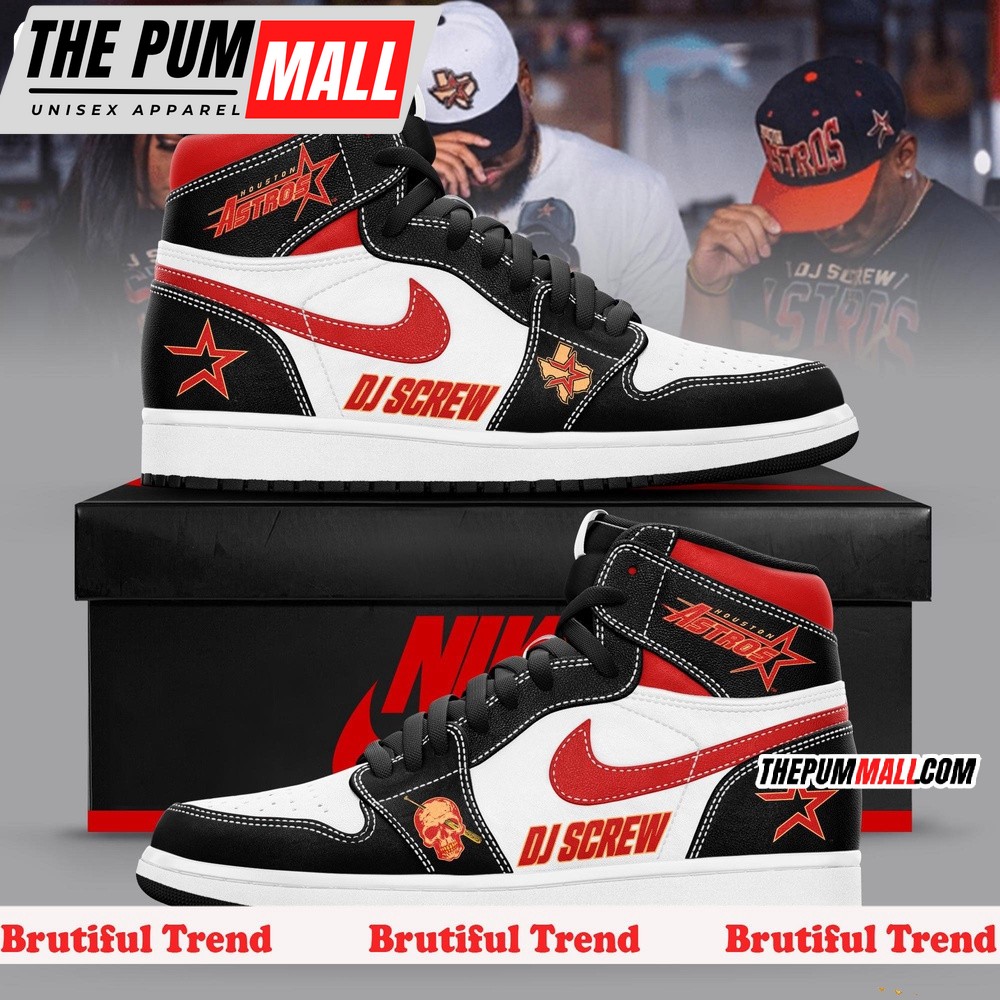 Houston Astros Baseball x Dj Screw Merch 2024 Air Jd 1 Hightop Shoes