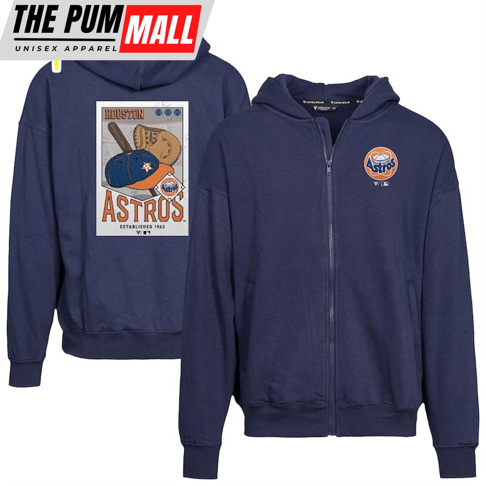 Houston Astros Levelwear Uphill Cooperstown Collection Core Logo Full-Zip Hoodie