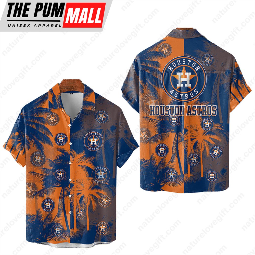 Houston Astros Tropical Palm Trees MLB Hawaiian Shirt