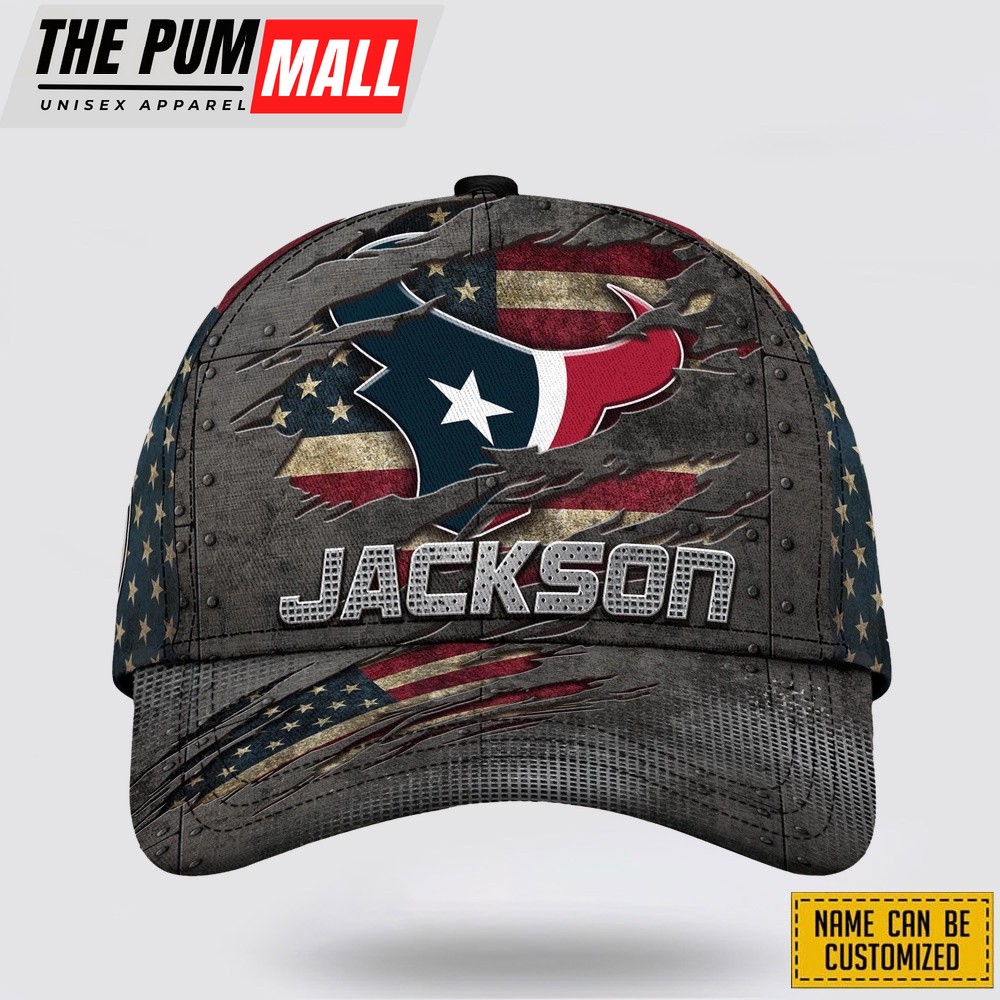 Houston Texans All Over Printed Nfl Baseball Caps Custom Name Caps Gift For Football Fans