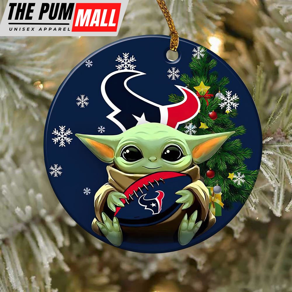 Houston Texans Baby Yoda NFL Football Ornaments Limited Edition