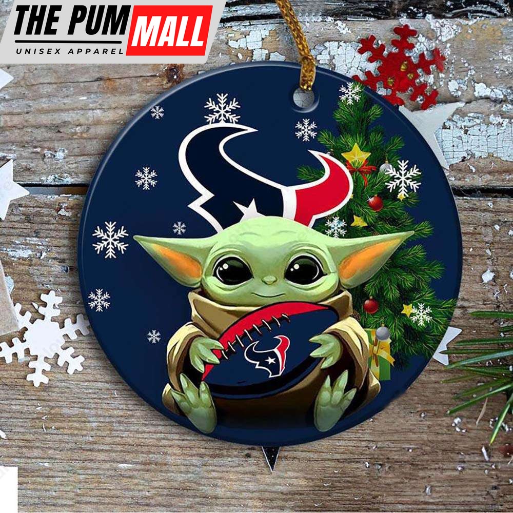 Houston Texans Baby Yoda Ornament Christmas Tree Decorations NFL Gifts Limited Edition