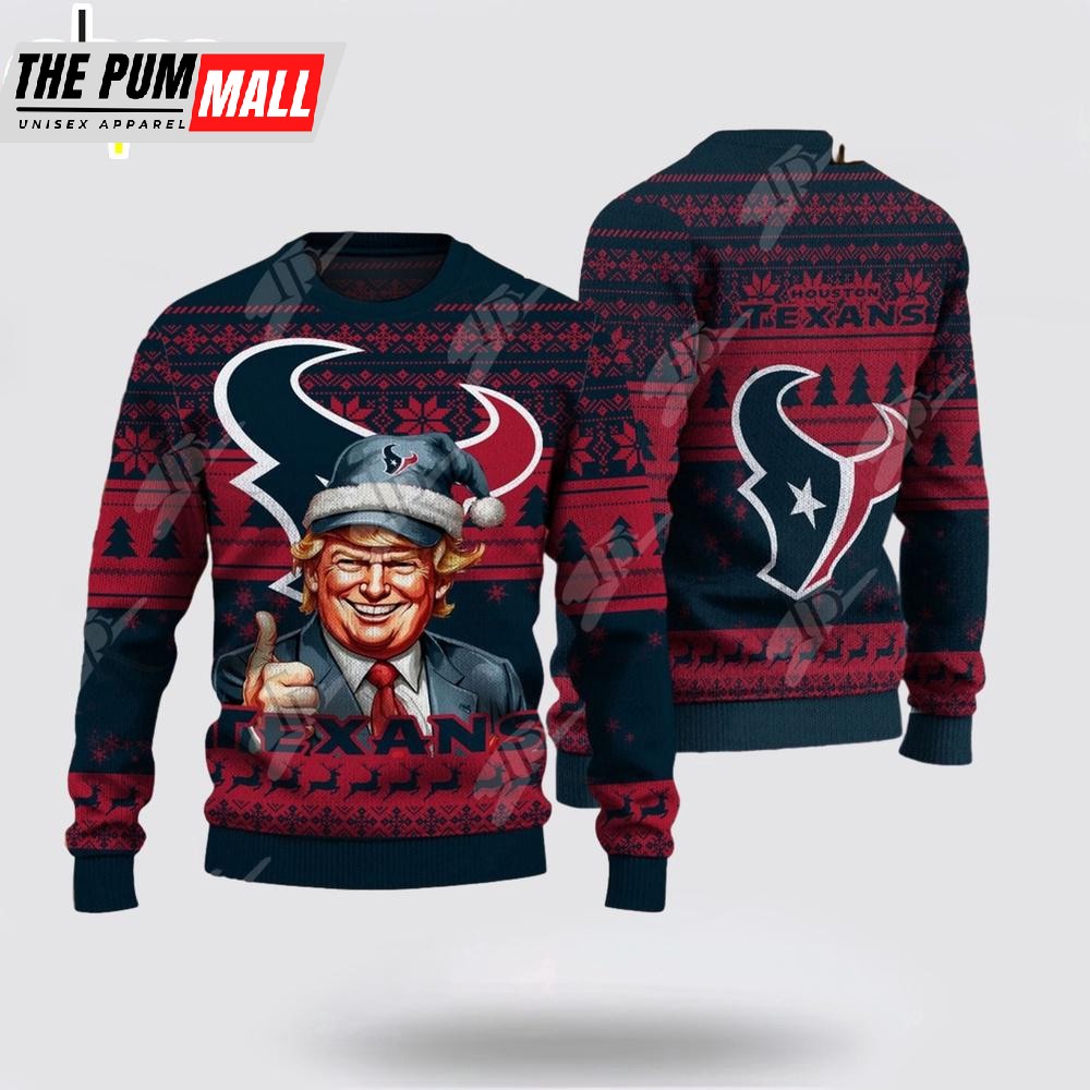 Houston Texans Christmas Donald Trump Knitted Sweater